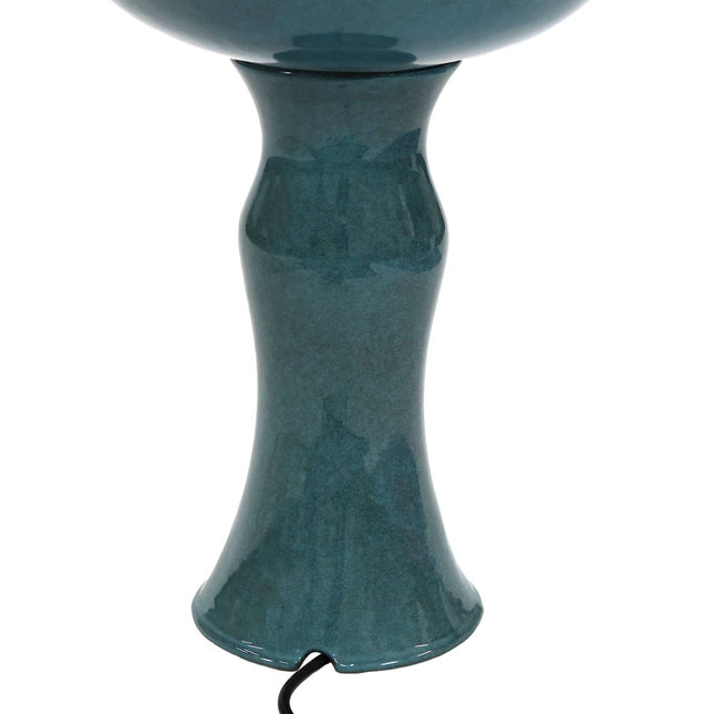 27" Teal Blue Ceramic Birds Garden Art