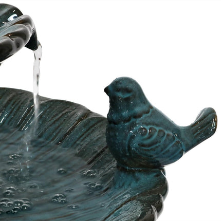 27" Teal Blue Ceramic Birds Garden Art