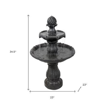 35" Black Heavy Duty Plastic Garden Art