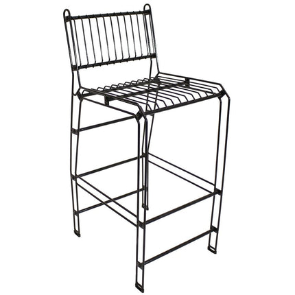 21" Black Steel Outdoor Accent Chair HomeRoots