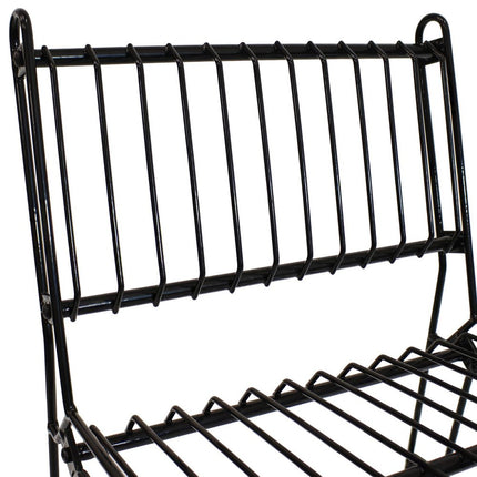 21" Black Steel Outdoor Accent Chair HomeRoots