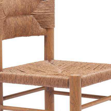 Set of Two Natural Aluminum Open Back Dining Side Chairs