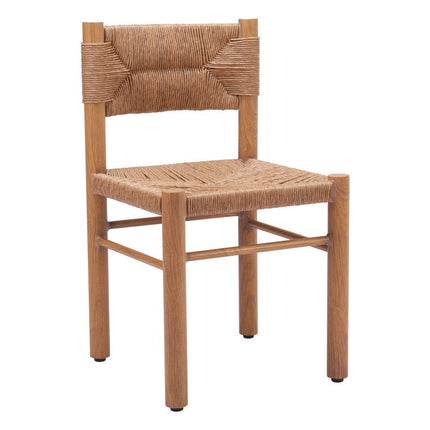 Set of Two Natural Aluminum Open Back Dining Side Chairs