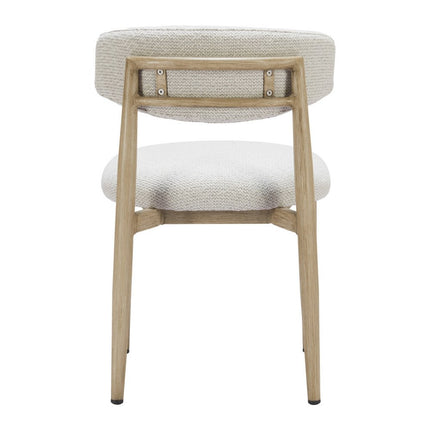 White and Brown Olefin Curved Back Dining Side Chair