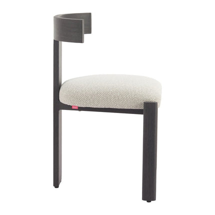 Beige and Black Olefin Open Back Dining Side Chair