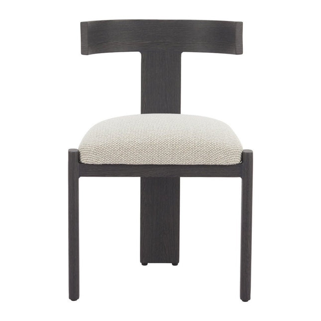 Beige and Black Olefin Open Back Dining Side Chair HomeRoots
