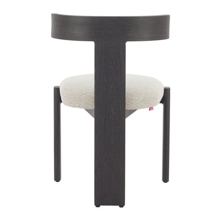 Beige and Black Olefin Open Back Dining Side Chair