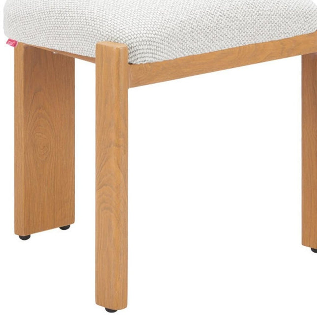 Beige and Natural Olefin Open Back Dining Side Chair HomeRoots