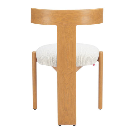 Beige and Natural Olefin Open Back Dining Side Chair HomeRoots