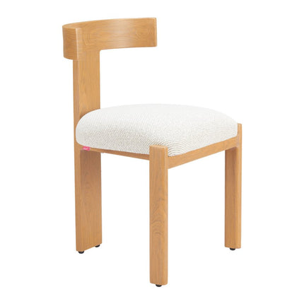 Beige and Natural Olefin Open Back Dining Side Chair HomeRoots