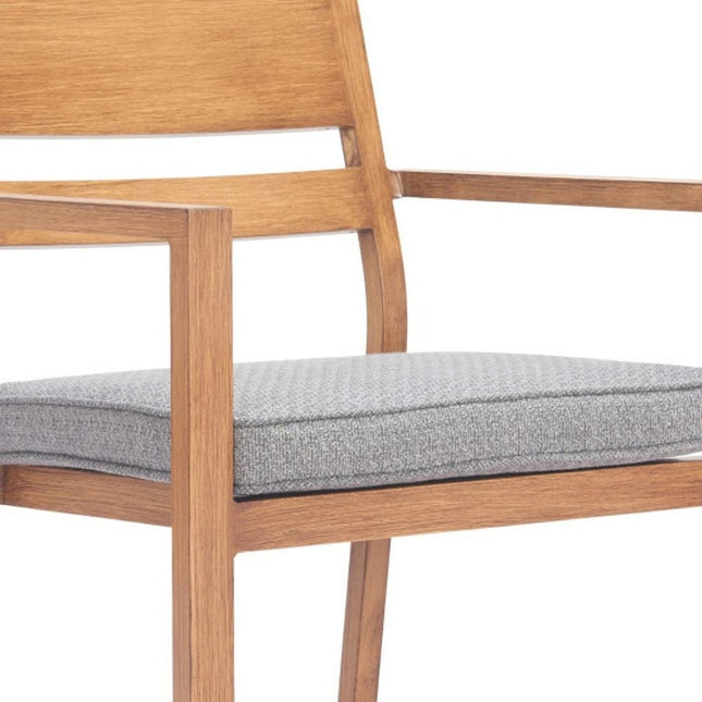 Set of Two Natural Slipcovered Slat Back Dining Arm Chairs HomeRoots