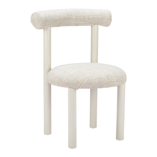 Beige and White Open Back Dining Side Chair HomeRoots