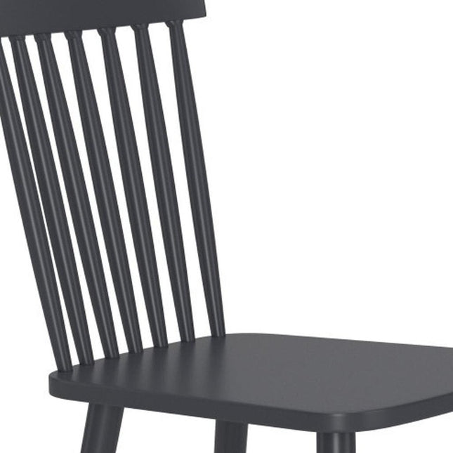 Set of Two Black Aluminum Slat Back Dining Side Chairs HomeRoots