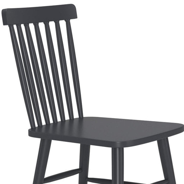 Set of Two Black Aluminum Slat Back Dining Side Chairs HomeRoots