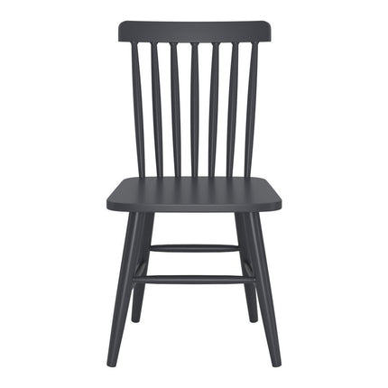 Set of Two Black Aluminum Slat Back Dining Side Chairs