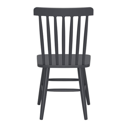 Set of Two Black Aluminum Slat Back Dining Side Chairs