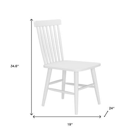 Set of Two White Aluminum Slat Back Dining Side Chairs