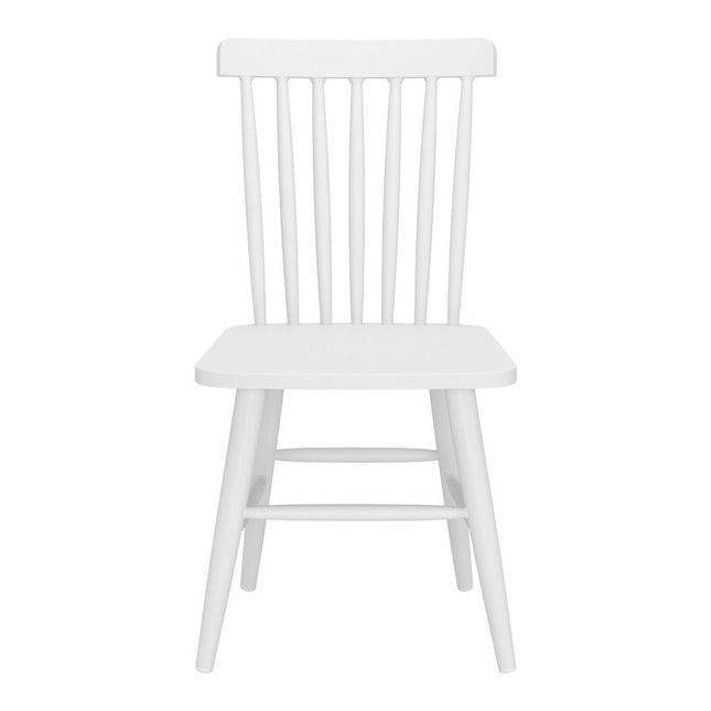 Set of Two White Aluminum Slat Back Dining Side Chairs HomeRoots