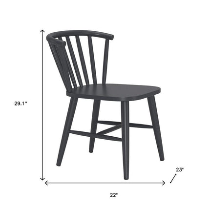 Black Aluminum Slat Back Dining Side Chair