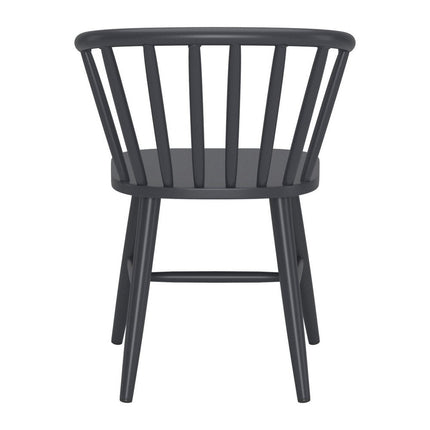 Black Aluminum Slat Back Dining Side Chair