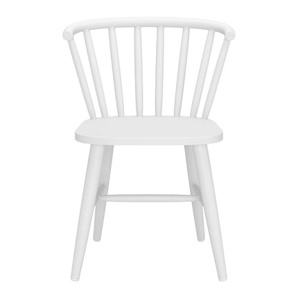 White Aluminum Slat Back Dining Side Chair