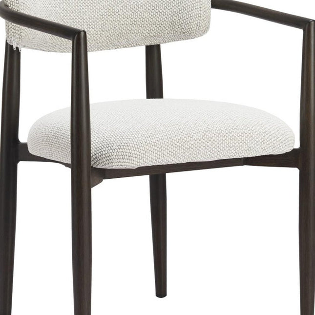 White and Black Open Back Dining Arm Chair HomeRoots