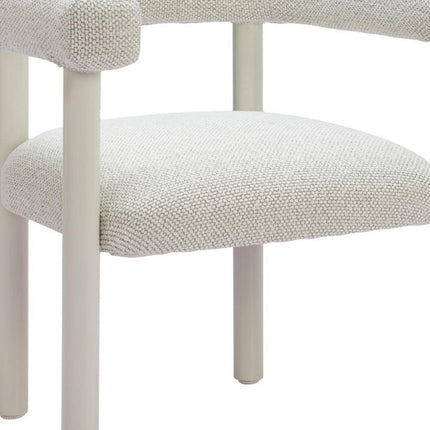 Set of Two White Open Back Dining Arm Chairs