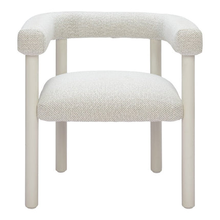 Set of Two White Open Back Dining Arm Chairs