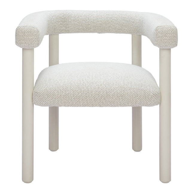 Set of Two White Open Back Dining Arm Chairs HomeRoots