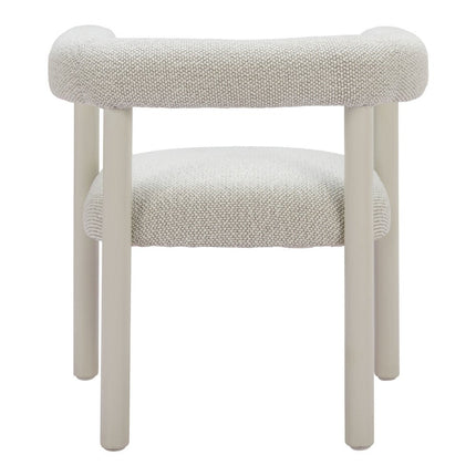 Set of Two White Open Back Dining Arm Chairs