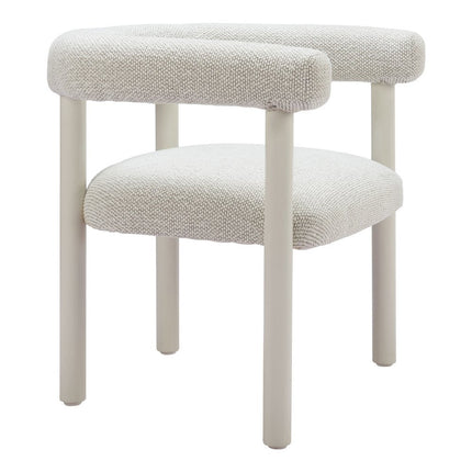 Set of Two White Open Back Dining Arm Chairs