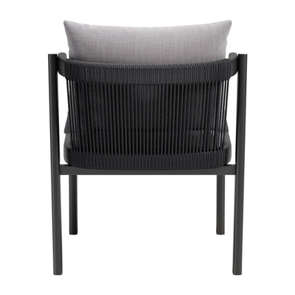 Set of Two Gray and Black Slipcovered Dining Side Chairs