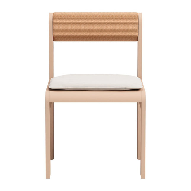 Set of Two White and Natural Slipcovered Open Back Dining Side Chairs HomeRoots