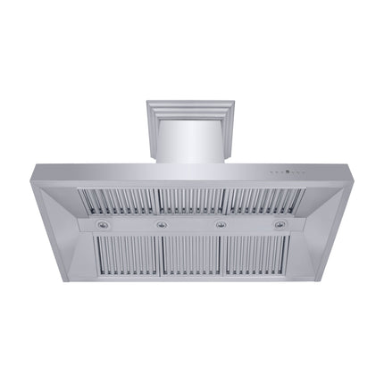 ZLINE 48" Professional Ducted Wall Mount Range Hood in Stainless Steel with Crown Molding (667CRN-48)