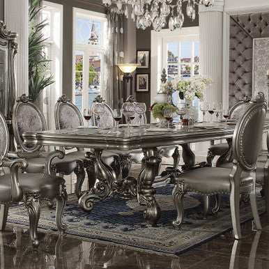 ACME 66820 Versailles Dining Table (120"L), Antique Platinum (1Set/2Ctn) ACME Furniture