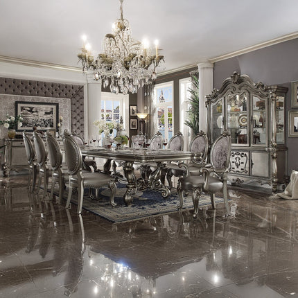 ACME 66820 Versailles Dining Table (120"L), Antique Platinum (1Set/2Ctn)  2