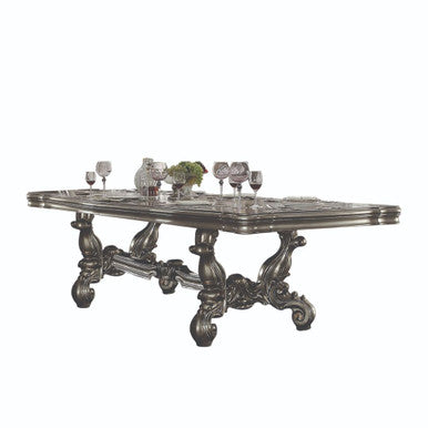 ACME 66830 Versailles Dining Table (136"L), Antique Platinum (1Set/2Ctn) ACME Furniture