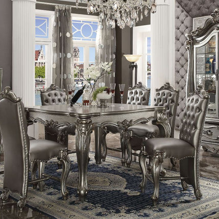 ACME 66835 Versailles Counter Height Table, Antique Platinum
