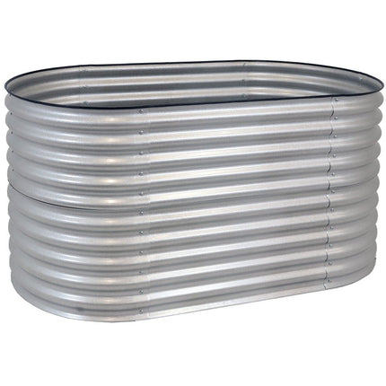 32" X 63" Silver Metal Oval Raised Garden Bed HomeRoots