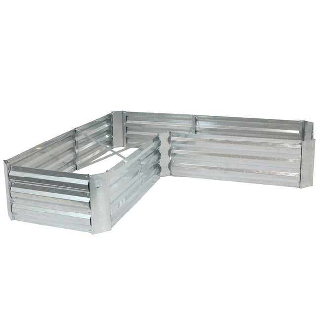 12" X 60" Silver Steel L Shape Raised Garden Bed HomeRoots