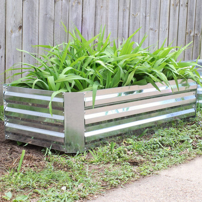 12" X 48" Silver Metal Rectangular Raised Garden Bed HomeRoots