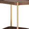 27" Walnut And Brass Wood and Steel Rolling Bar Cart HomeRoots