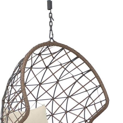 35" Beige Steel Outdoor Egg Chair HomeRoots