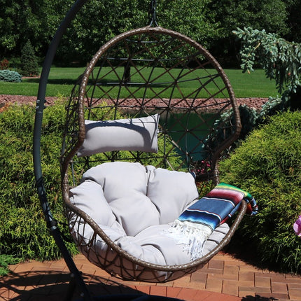 35" Gray Steel Outdoor Egg Chair HomeRoots