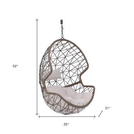 35" Gray Steel Outdoor Egg Chair HomeRoots