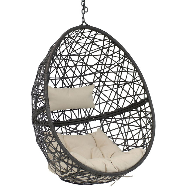 38" Beige Steel Outdoor Egg Chair HomeRoots