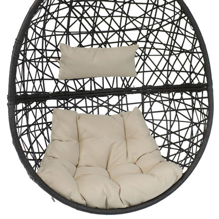 38" Beige Steel Outdoor Egg Chair HomeRoots