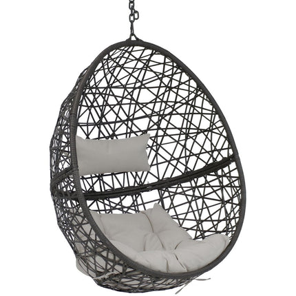 38" Gray Steel Outdoor Egg Chair HomeRoots