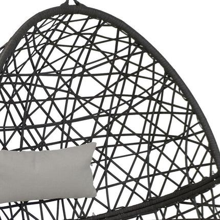 38" Gray Steel Outdoor Egg Chair HomeRoots