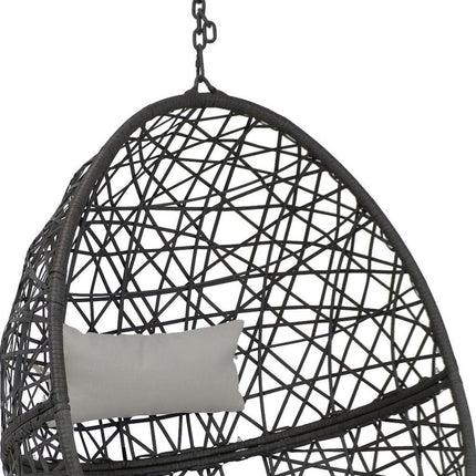 38" Gray Steel Outdoor Egg Chair HomeRoots